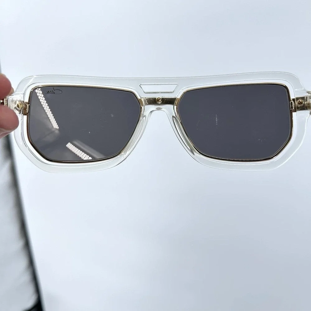 Vintage‎ Cazal Aviator Mirrored Gold Clear Mens Sunglasses Navigator Hip Hop Y2K